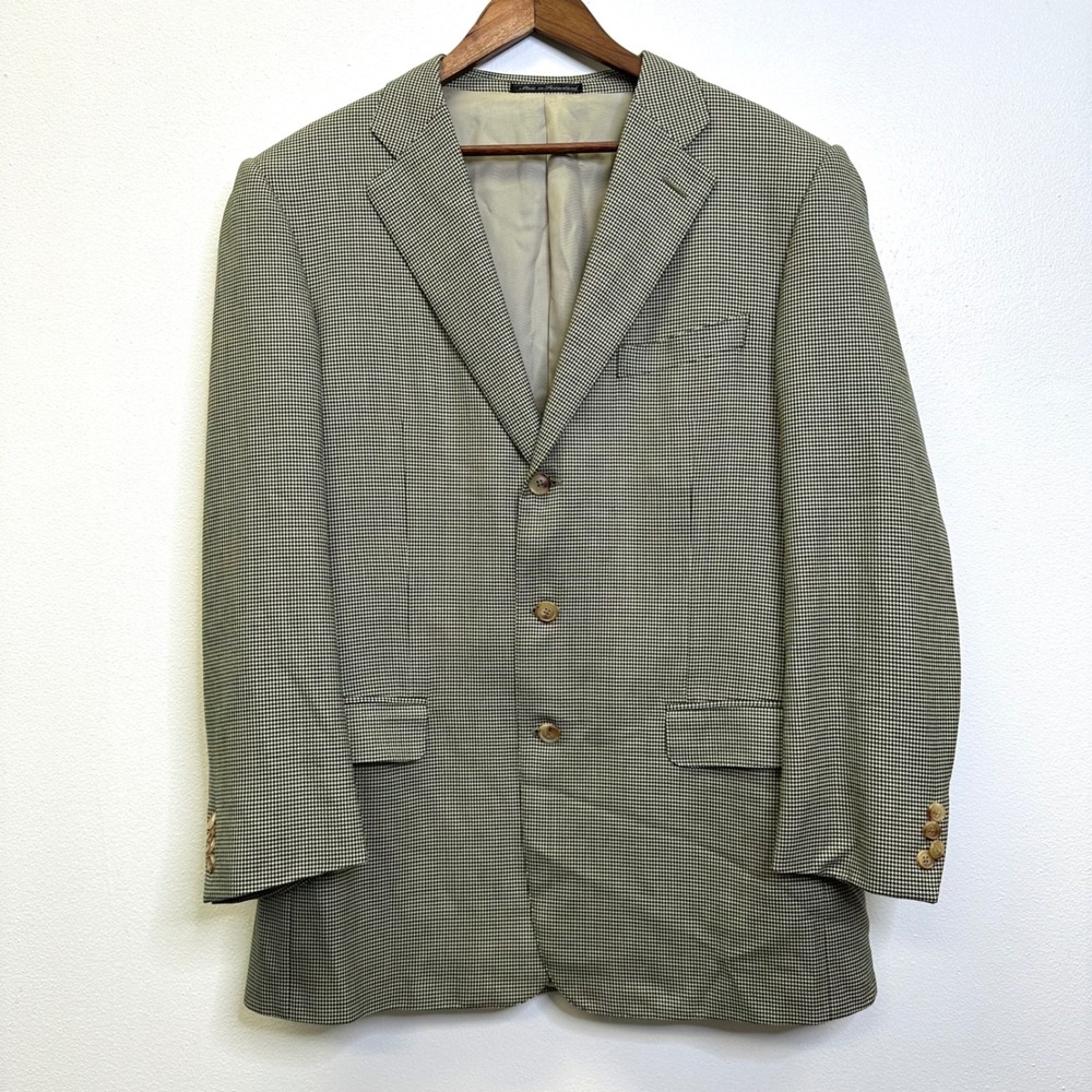Ermenegildo‎ Zegna 15milmil15 Wool Micro Houndstooth 3-Button Sport Coat Size 54